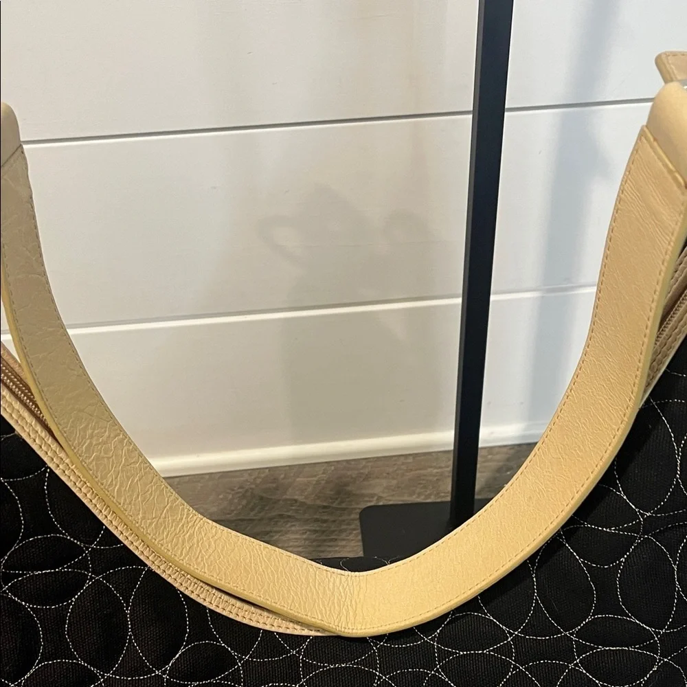 Chelsey Henry Quilted Cotton & Leather Crescent Shoulder Bag